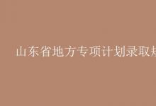 教育資訊:山東省地方專項(xiàng)計(jì)劃錄取規(guī)則
