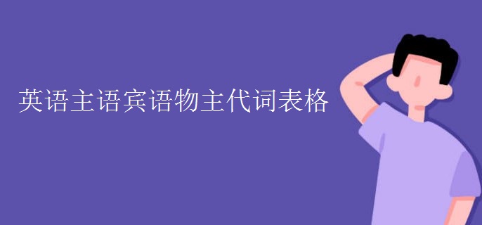 英語(yǔ)主語(yǔ)賓語(yǔ)物主代詞表格