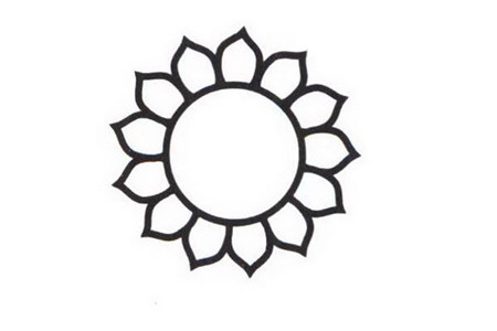向日葵簡(jiǎn)筆畫(huà)彩色的畫(huà)法2