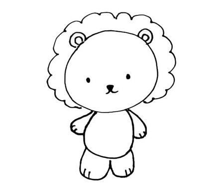 超萌小獅子簡(jiǎn)筆畫(huà)3
