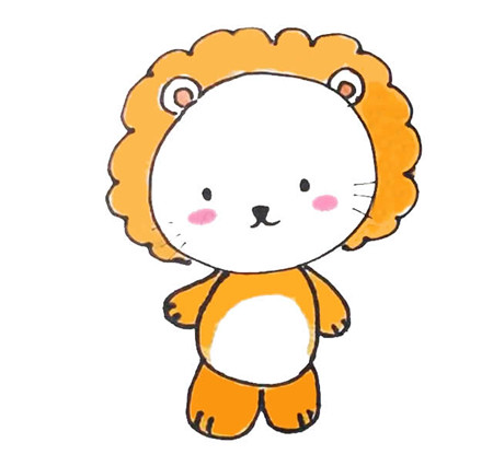 超萌小獅子簡(jiǎn)筆畫(huà)4
