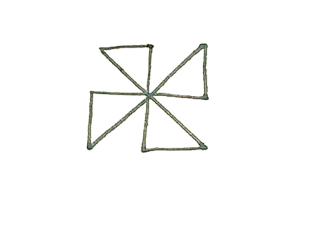 玩具風(fēng)車簡(jiǎn)筆畫的畫法3