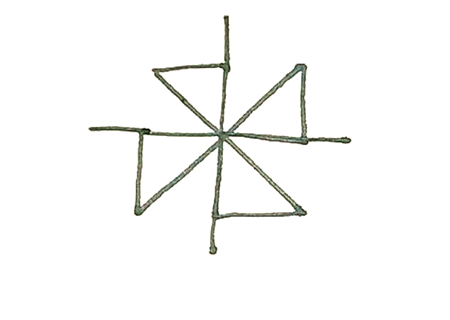 玩具風(fēng)車簡(jiǎn)筆畫的畫法4