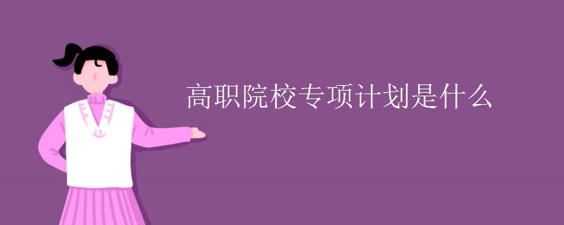 高職院校專(zhuān)項(xiàng)計(jì)劃是什么