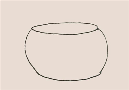 魚(yú)缸簡(jiǎn)筆畫(huà)彩色的畫(huà)法1