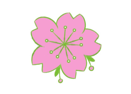 櫻花簡筆畫步驟圖解4