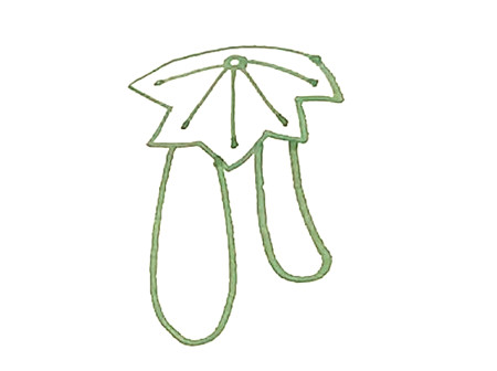 帶藤的絲瓜簡筆畫2