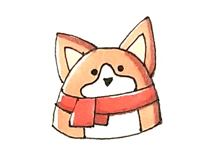 可愛(ài)柯基簡(jiǎn)筆畫(huà)4