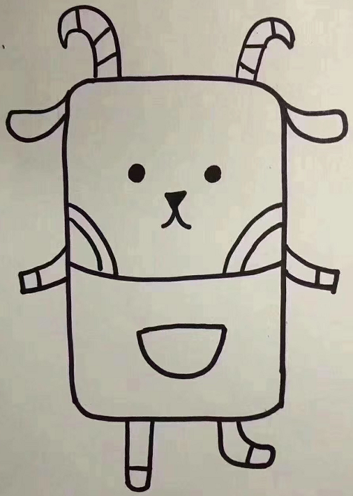 可愛(ài)的小羊簡(jiǎn)筆畫怎么畫3