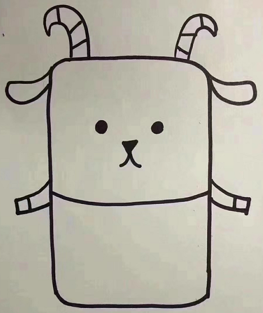 可愛(ài)的小羊簡(jiǎn)筆畫怎么畫2