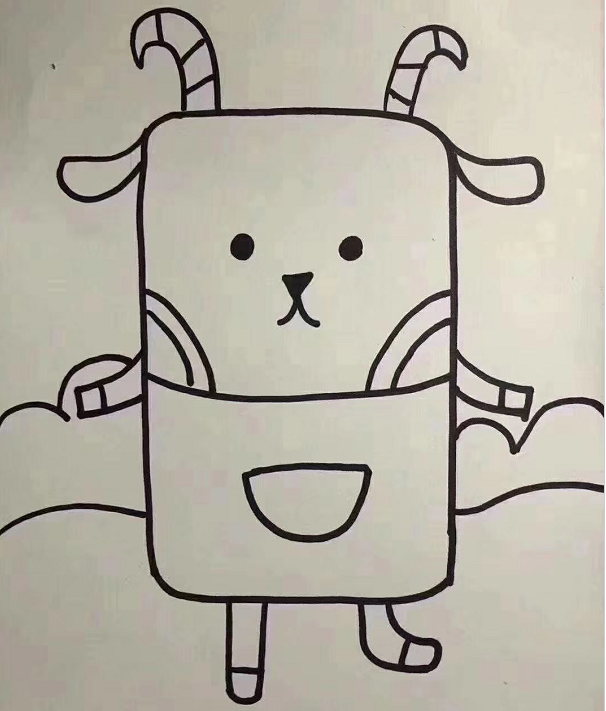 可愛(ài)的小羊簡(jiǎn)筆畫怎么畫4