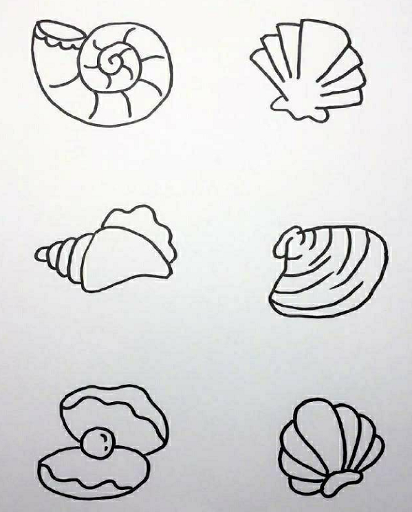 海底世界素材簡(jiǎn)筆畫(huà)7