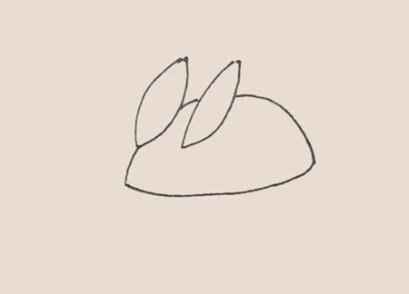 雪兔卡通簡(jiǎn)筆畫1