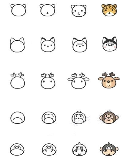 超萌小動(dòng)物簡(jiǎn)筆畫大全圖片1