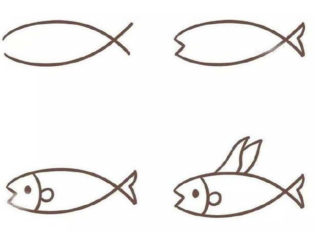 可愛的魚兒簡(jiǎn)筆畫圖片大全 魚兒的簡(jiǎn)筆畫怎么畫2