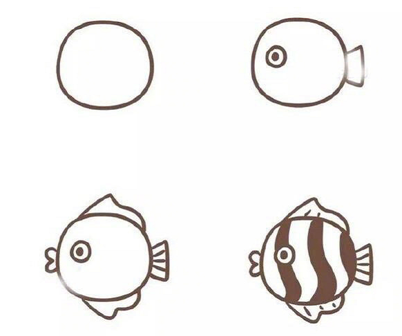 可愛的魚兒簡(jiǎn)筆畫圖片大全 魚兒的簡(jiǎn)筆畫怎么畫5