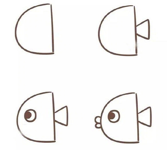 可愛的魚兒簡(jiǎn)筆畫圖片大全 魚兒的簡(jiǎn)筆畫怎么畫3