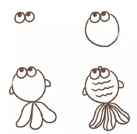 可愛的魚兒簡(jiǎn)筆畫圖片大全 魚兒的簡(jiǎn)筆畫怎么畫8
