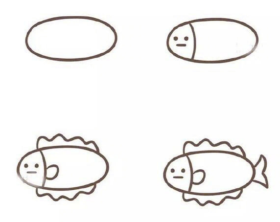 可愛的魚兒簡(jiǎn)筆畫圖片大全 魚兒的簡(jiǎn)筆畫怎么畫6