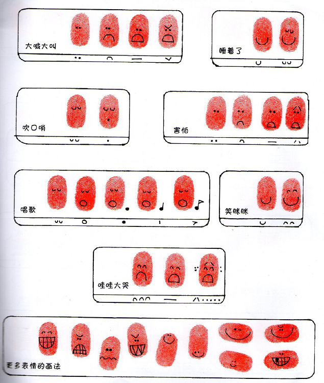 指紋簡筆畫創(chuàng)意圖片小動物6