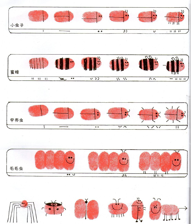 指紋簡筆畫創(chuàng)意圖片小動物7