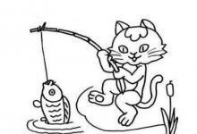 貓咪釣魚棒圖圖片大全可愛