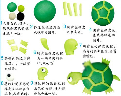 幼兒橡皮泥手工：可愛(ài)烏龜