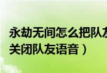 永劫無間怎么把隊(duì)友語音關(guān)了（永劫無間怎么關(guān)閉隊(duì)友語音）