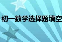 初一數(shù)學(xué)選擇題填空題有何解題方法和技巧？