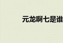 元龍啊七是誰(shuí)(元龍啊七是誰(shuí)呢)