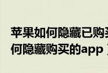 蘋(píng)果如何隱藏已購(gòu)買(mǎi)的app軟件（蘋(píng)果手機(jī)如何隱藏購(gòu)買(mǎi)的app）