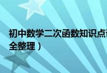 初中數(shù)學(xué)二次函數(shù)知識點講解（初中數(shù)學(xué)二次函數(shù)知識點最全整理）