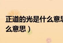 正道的光是什么意思網(wǎng)絡(luò)用語(yǔ)(正道的光是什么意思)