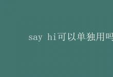 教育資訊:say hi可以單獨用嗎