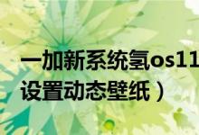 一加新系統(tǒng)氫os11動態(tài)壁紙（一加9pro怎么設置動態(tài)壁紙）