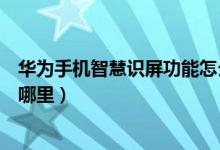 華為手機智慧識屏功能怎么設置（華為手機智慧識屏功能在哪里）