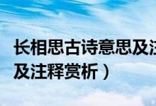 長(zhǎng)相思古詩(shī)意思及注釋簡(jiǎn)短（長(zhǎng)相思古詩(shī)翻譯及注釋賞析）
