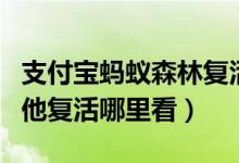 支付寶螞蟻森林復活能量（支付寶螞蟻森林幫他復活哪里看）