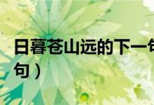 日暮蒼山遠的下一句詩句（日暮蒼山遠的下一句）