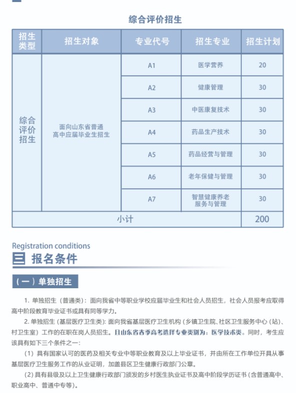 菏澤醫(yī)學(xué)專(zhuān)科學(xué)校單招和綜合評(píng)價(jià)招生簡(jiǎn)章