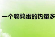 一個(gè)鵪鶉蛋的熱量多少（一個(gè)鵪鶉蛋的熱量）