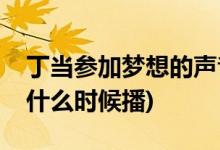 丁當(dāng)參加夢想的聲音是哪期(丁當(dāng)夢想的聲音什么時候播)