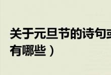 關于元旦節(jié)的詩句或諺語(關于元旦節(jié)的詩句有哪些)