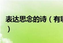 表達(dá)思念的詩（有哪些詩句是表達(dá)思念之情的）