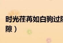時光荏苒如白駒過隙全詩（時光荏苒如白駒過隙）