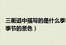 三衢道中描寫的是什么季節(jié)的詞語(三衢道中描寫的是什么季節(jié)的景色)