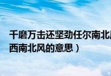 千磨萬(wàn)擊還堅(jiān)勁任爾南北風(fēng)的意思（千磨萬(wàn)擊還堅(jiān)勁任爾東西南北風(fēng)的意思）