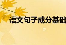 語文句子成分基礎(chǔ)知識（語文句子成分）