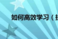 如何高效學習（提高學習效率的技巧）