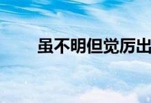雖不明但覺(jué)厲出處（雖不明但覺(jué)厲）